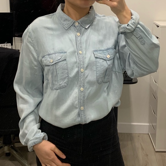 Oversized “light denim” blouse (L) - Picture 1 of 4